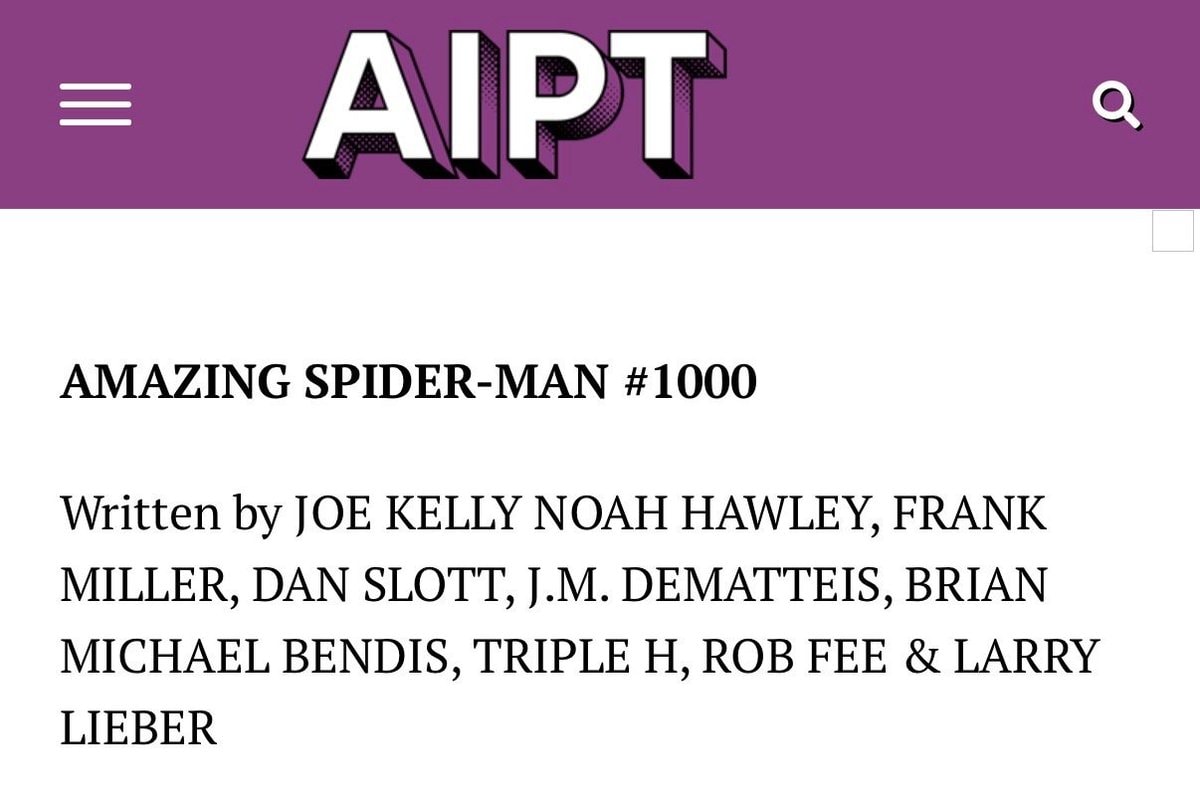 Amazing Spider-Man #1000 credits (photo 2 of 2)