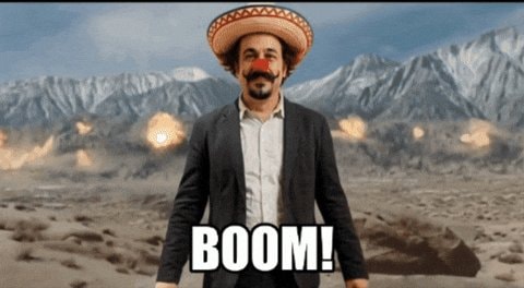Sombrero clown desert explosions