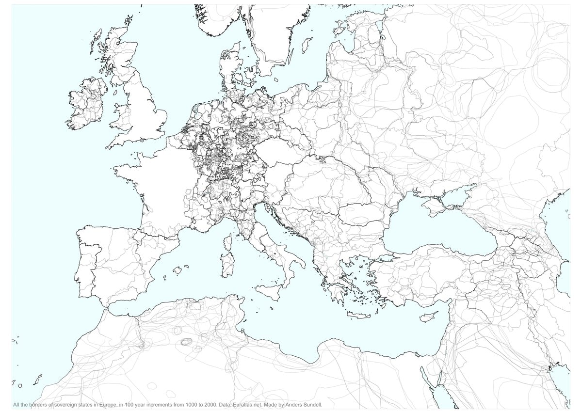 1000 years of European state borders