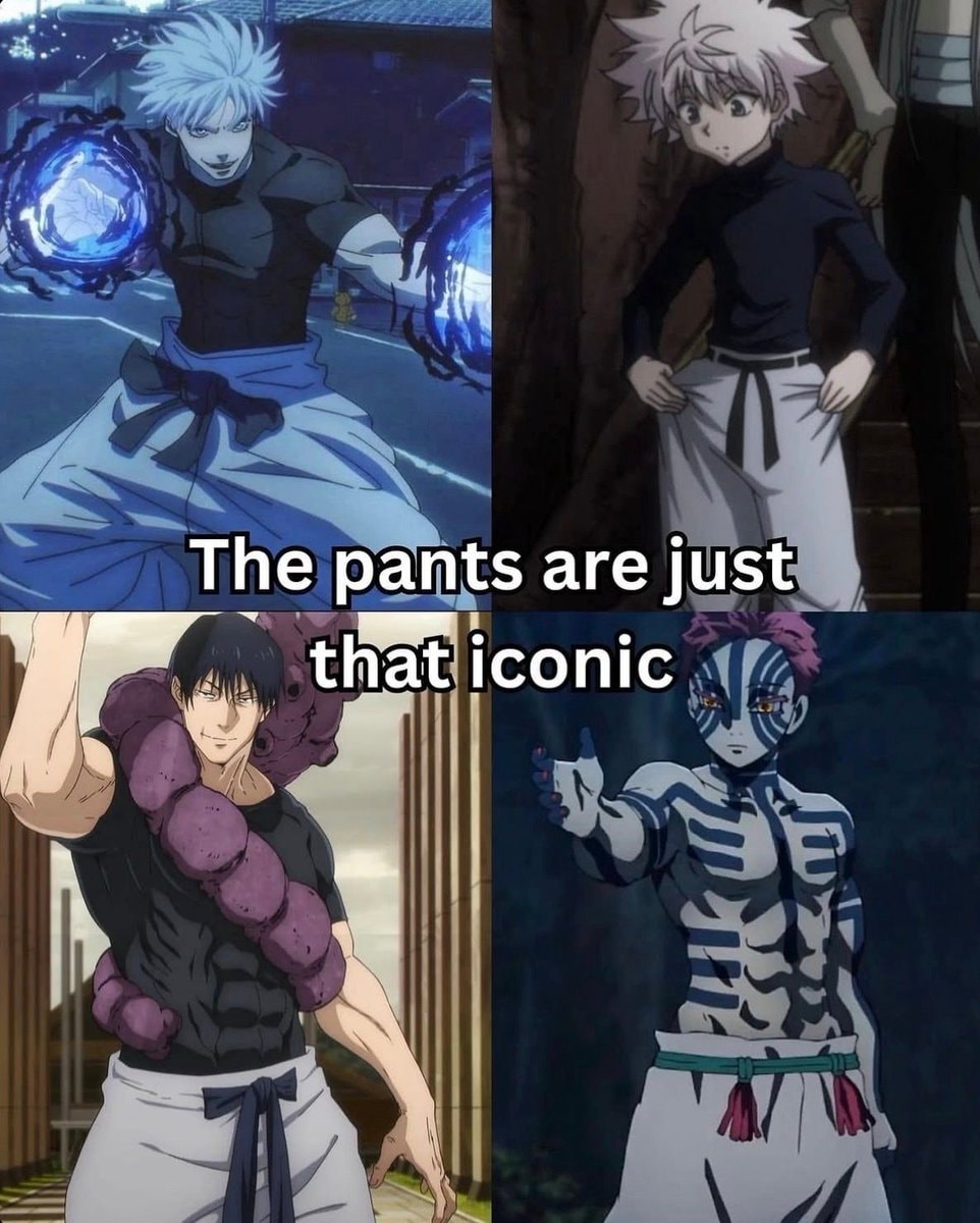 Anime characters white pants meme