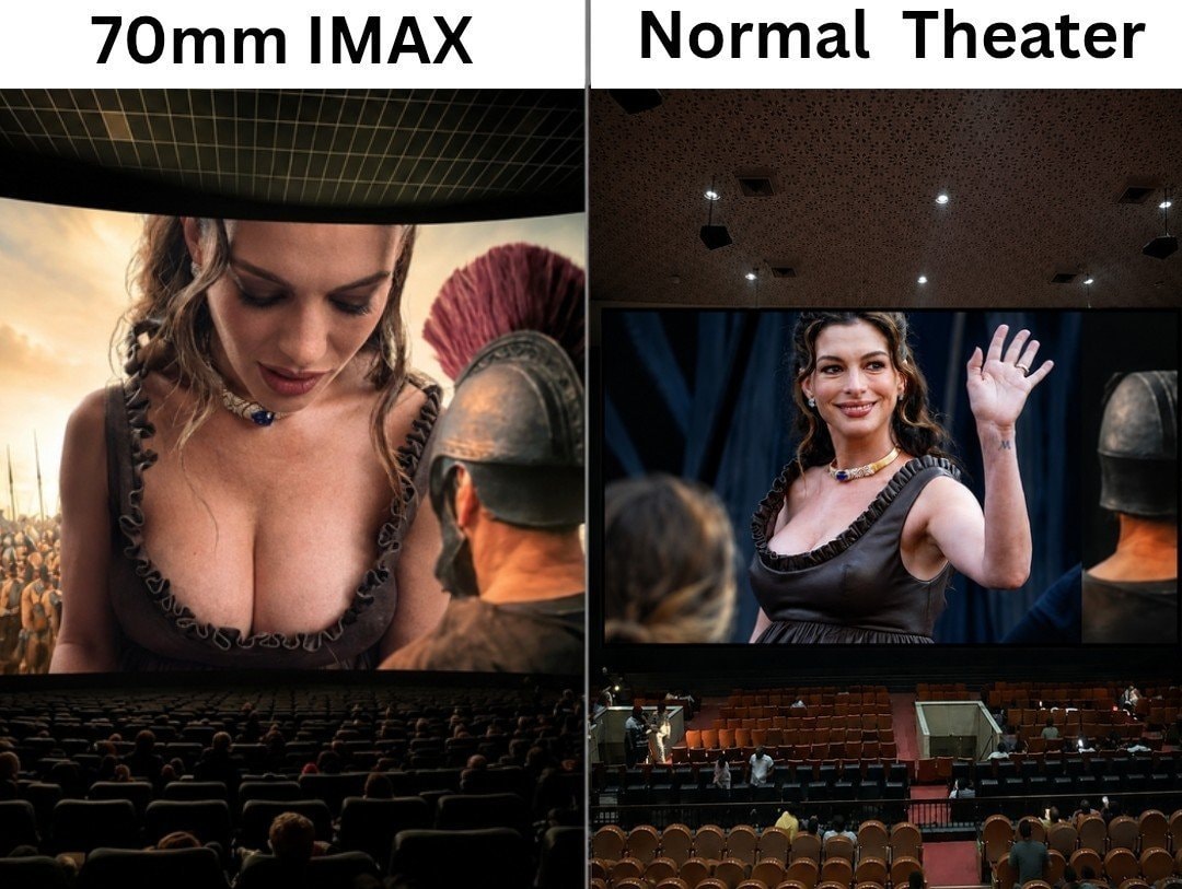 70mm IMAX vs normal theater meme 70mm IMAX vs normal theater meme