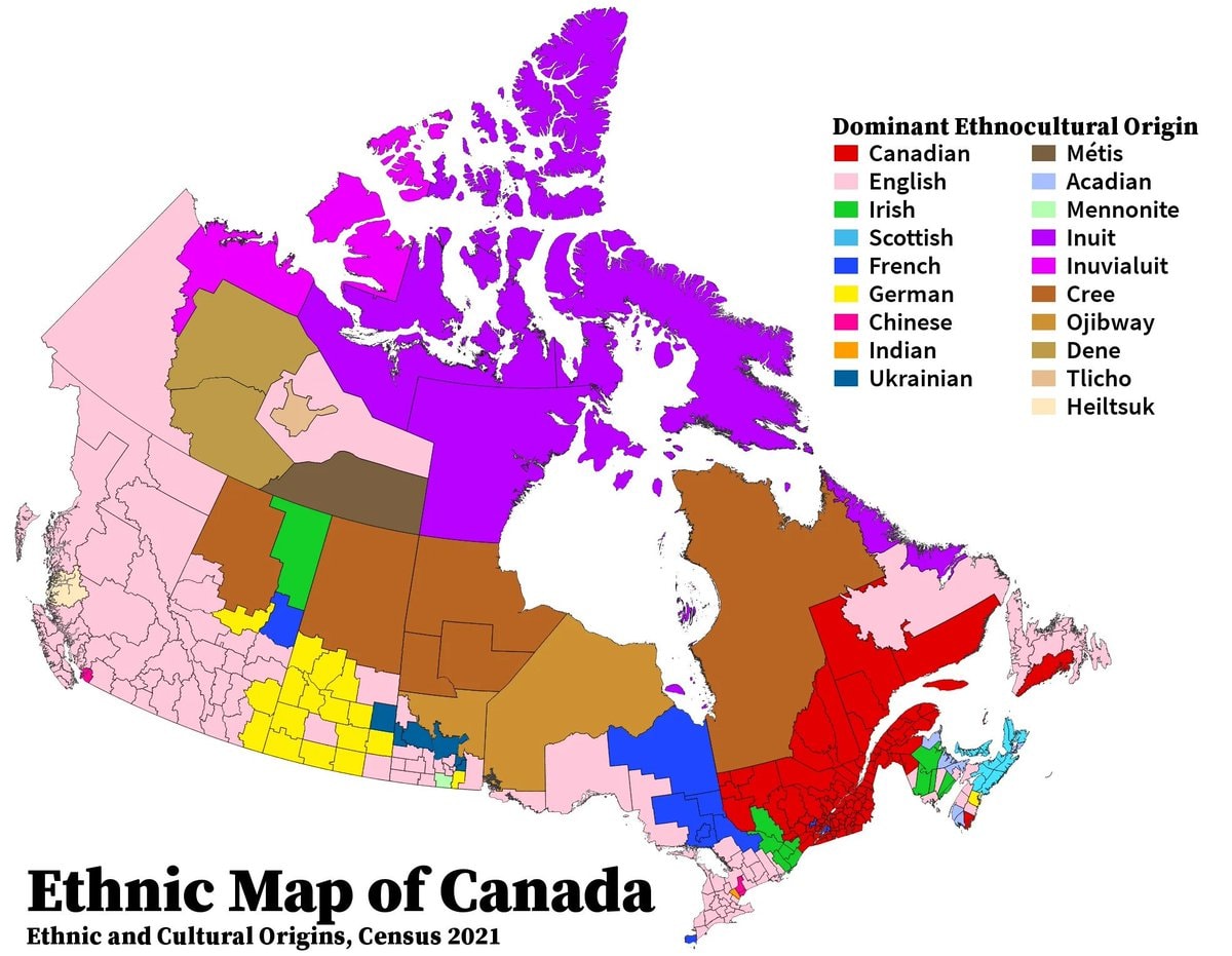 Ethnic Map of Canada Census 2021
