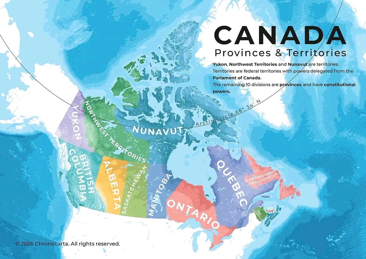 Canada provinces and territories map