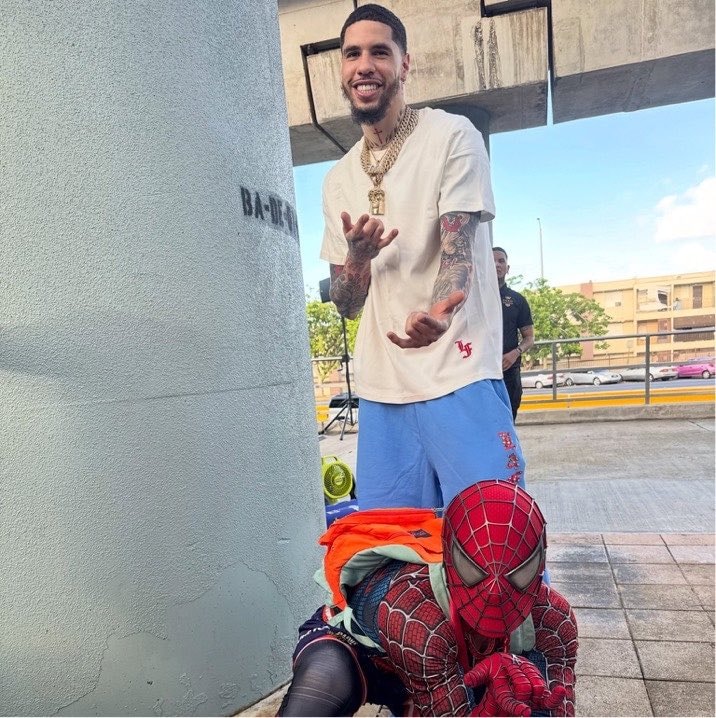 LaMelo Ball with Spider-Man (photo 2 of 2)