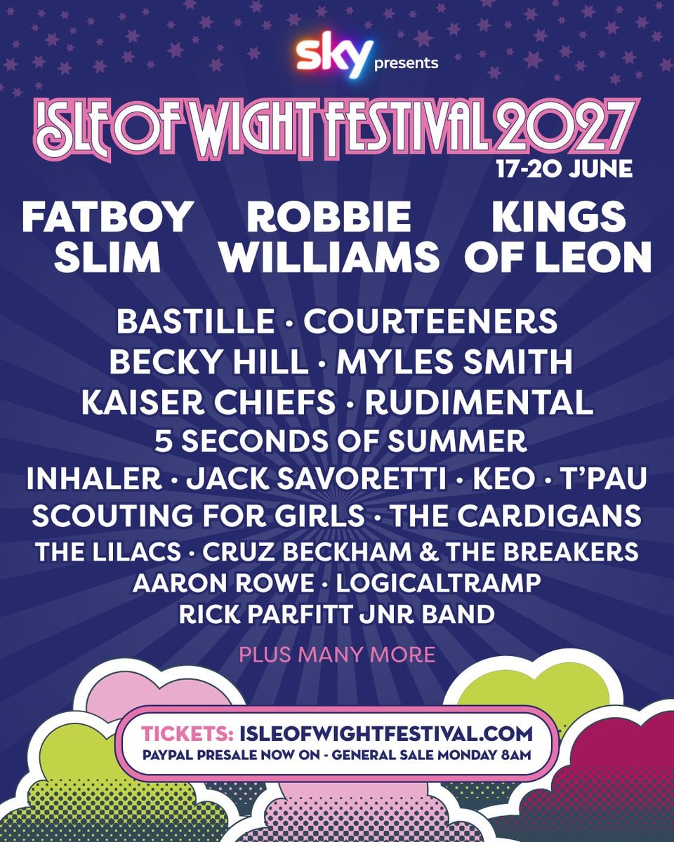 Isle of Wight Festival 2027 lineup