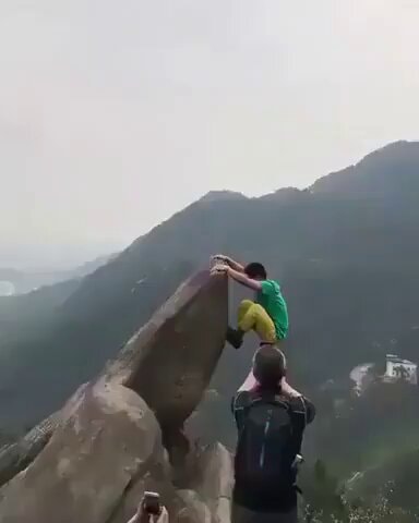 Rock climbing moment