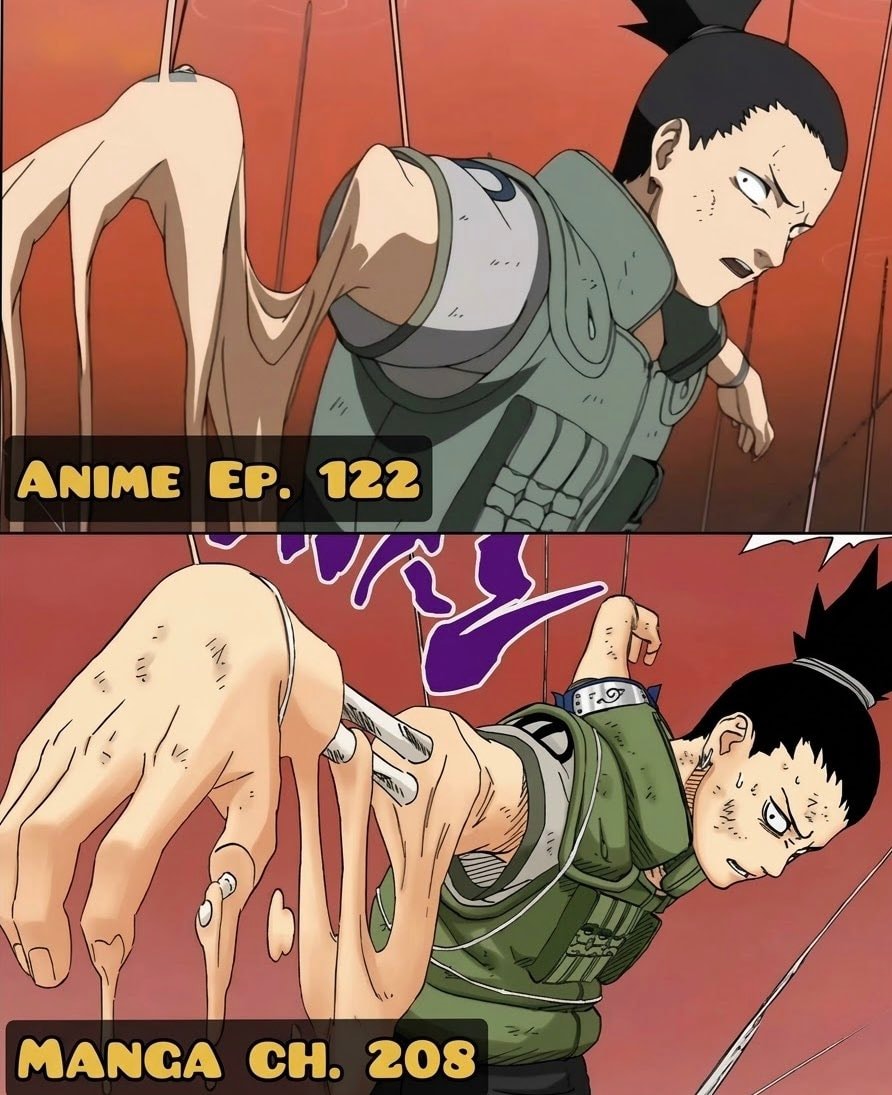 Shikamaru Nara anime vs manga