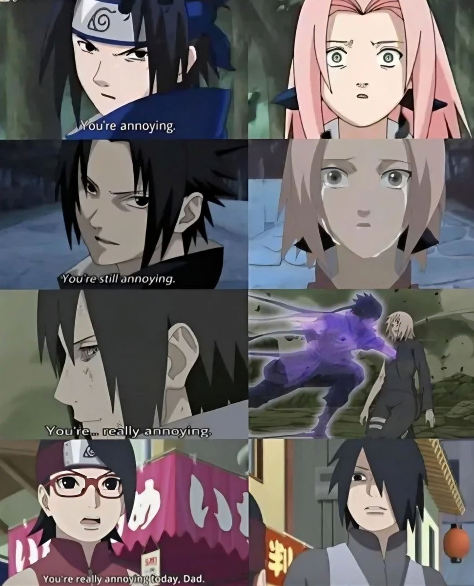 Sarada Uchiha calls Sasuke Uchiha annoying Sarada Uchiha calls Sasuke Uchiha annoying