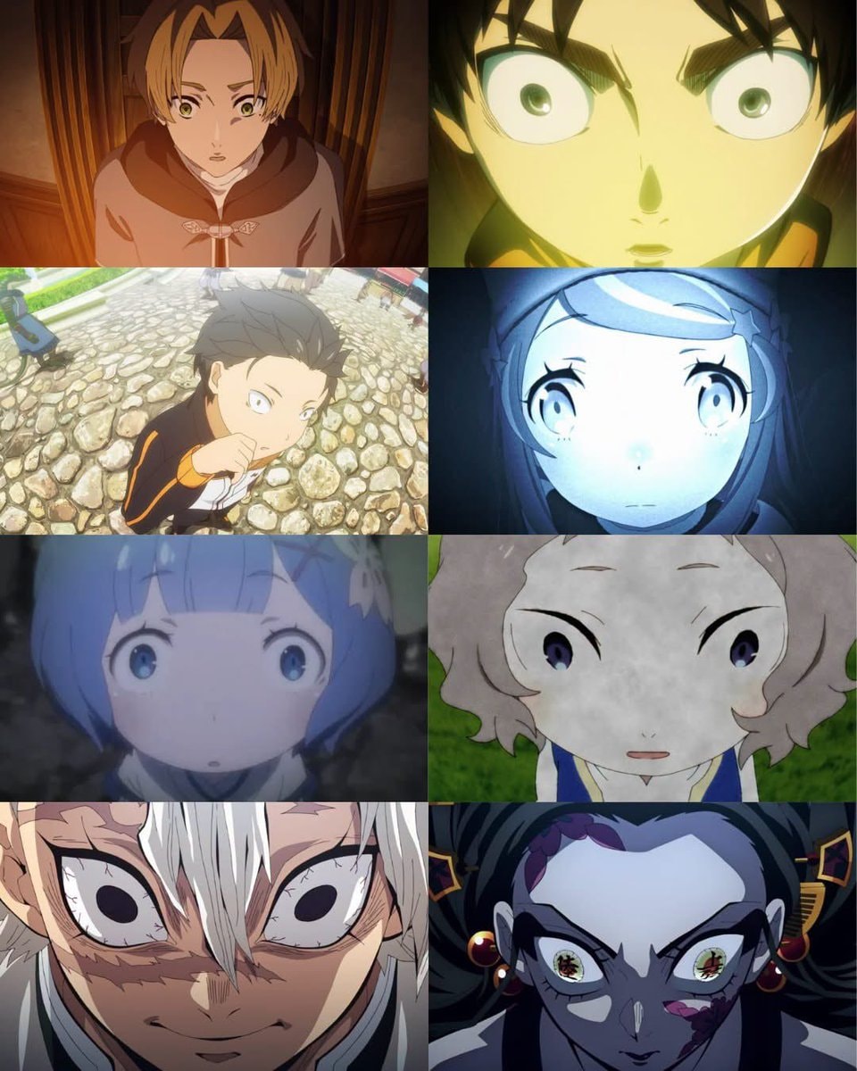 anime characters surprised eyes