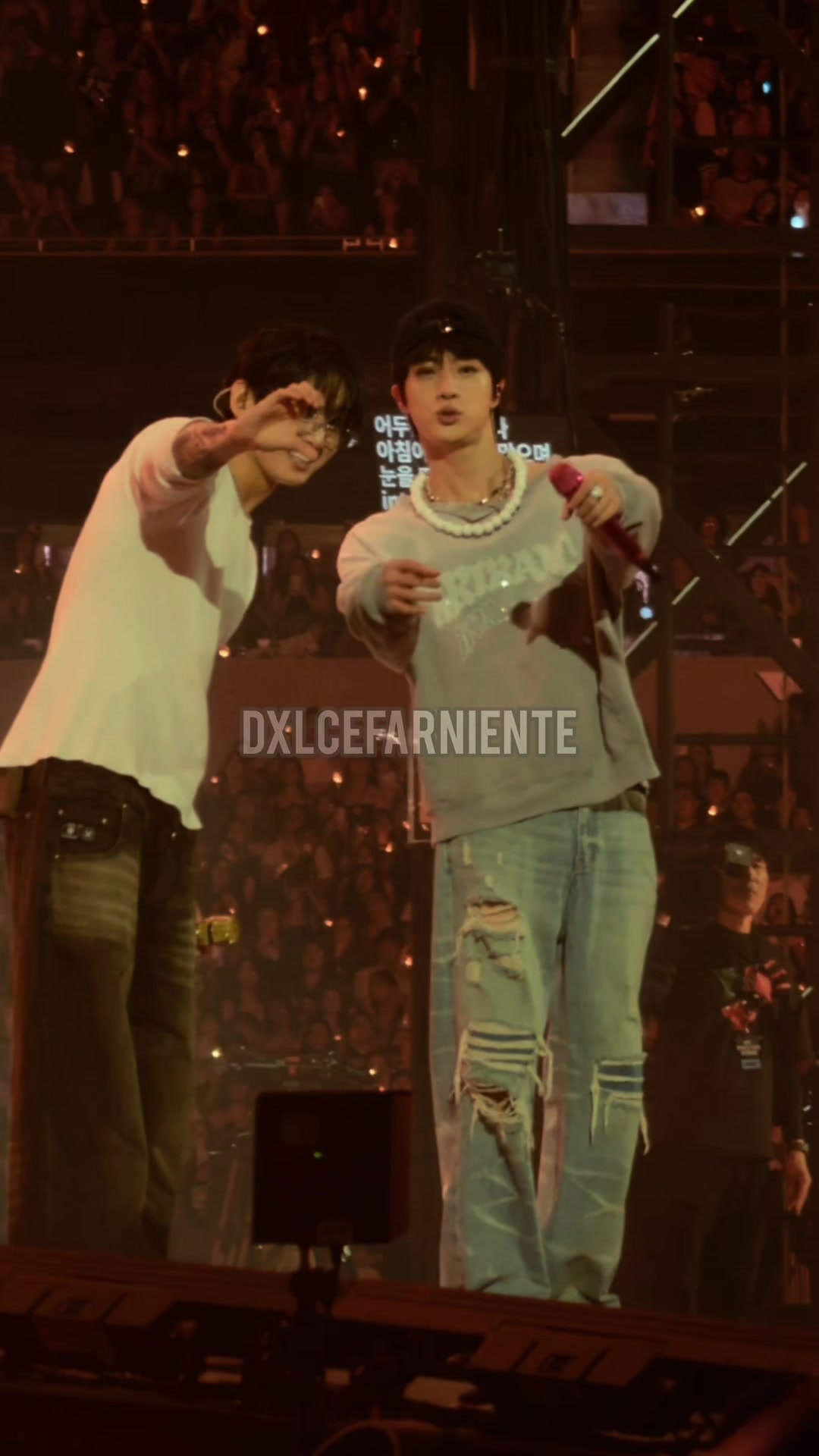 two young men on stage
