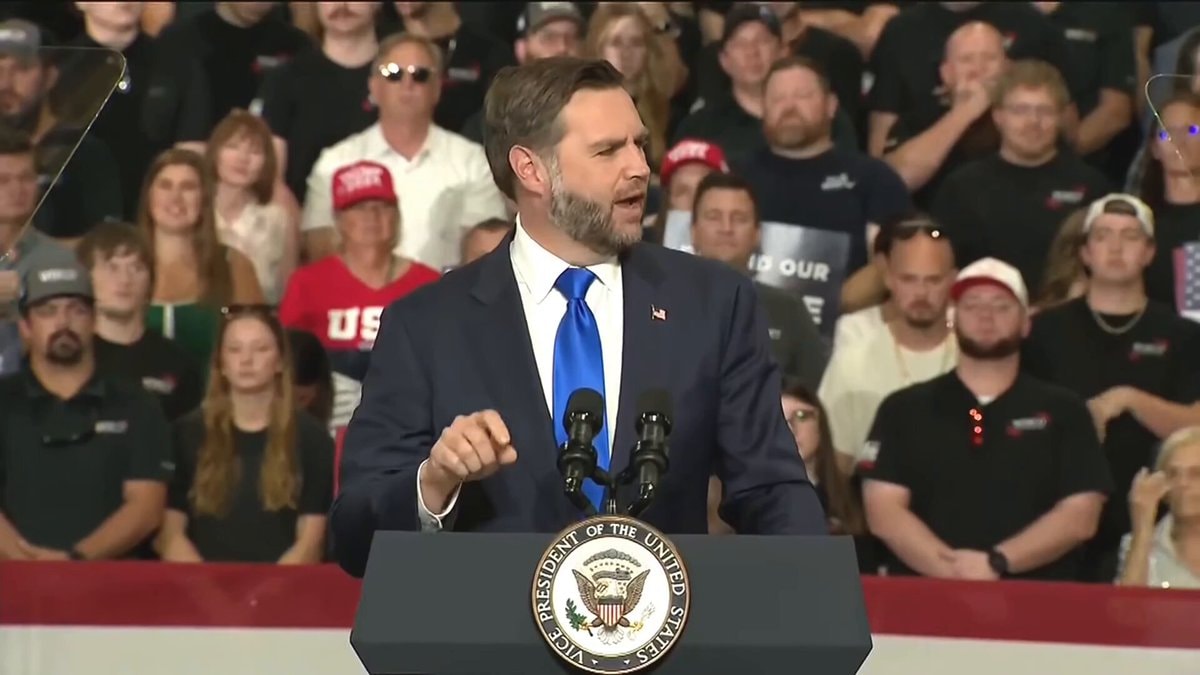 JD Vance Kansas rally heckler moment JD Vance Kansas rally heckler moment