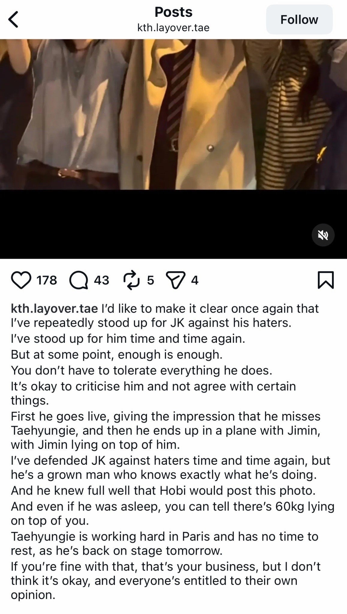 Kyo calls out akgae fans changing usernames from Jungkook to Taehyung (photo 3 of 4)