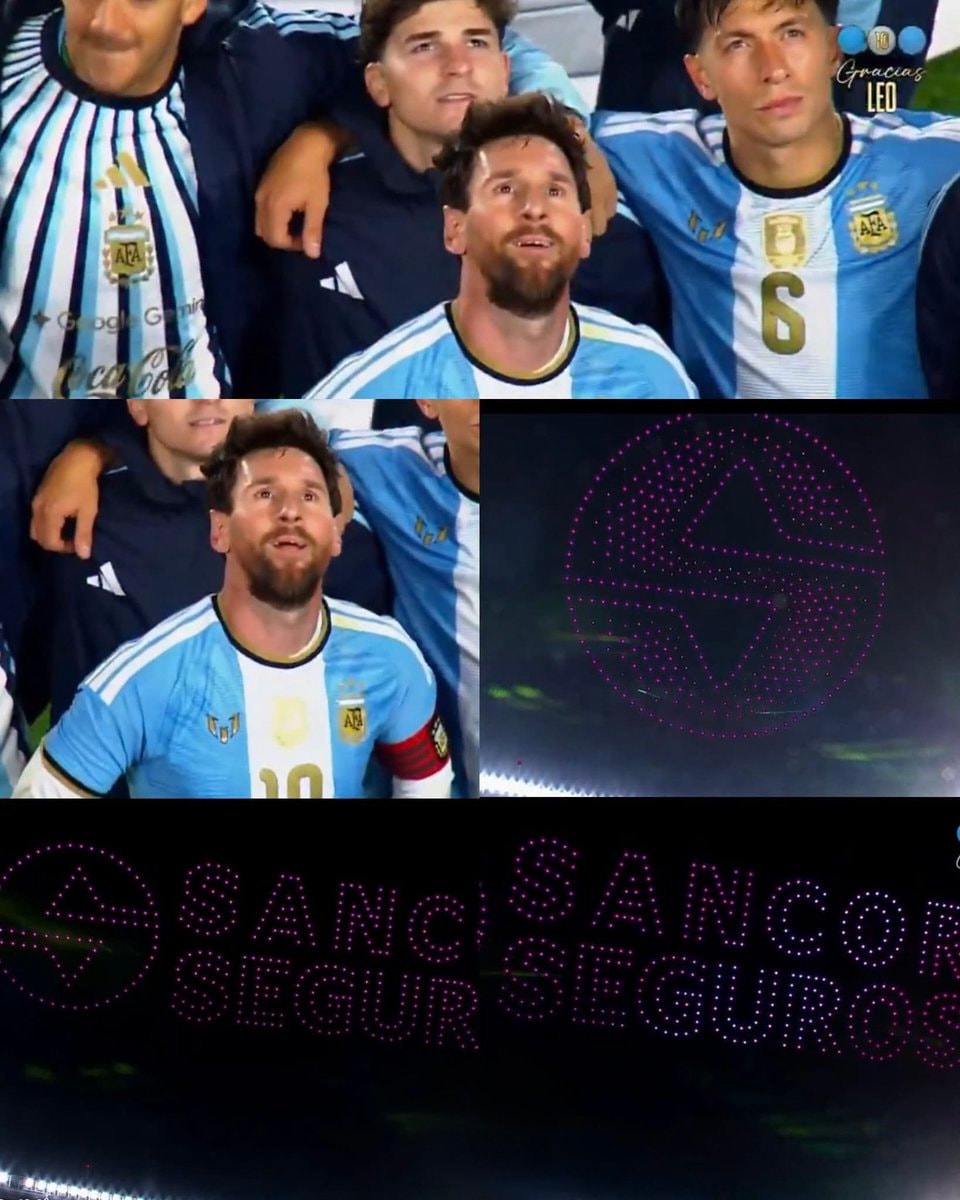 Messi tribute interrupted by Sancor Seguros drone ad