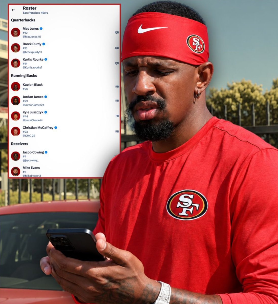 San Francisco 49ers roster on X