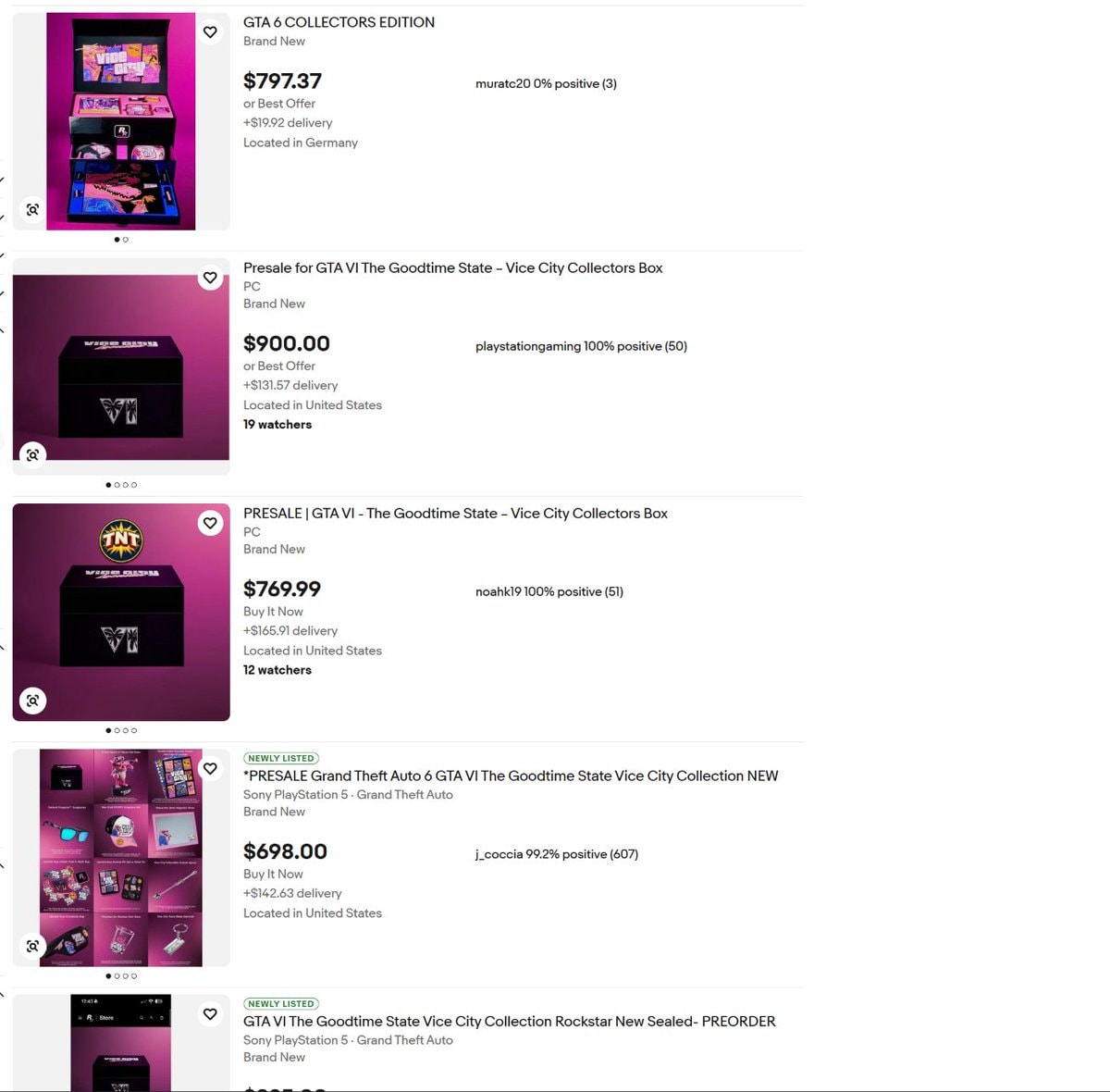 GTA VI scalper listings