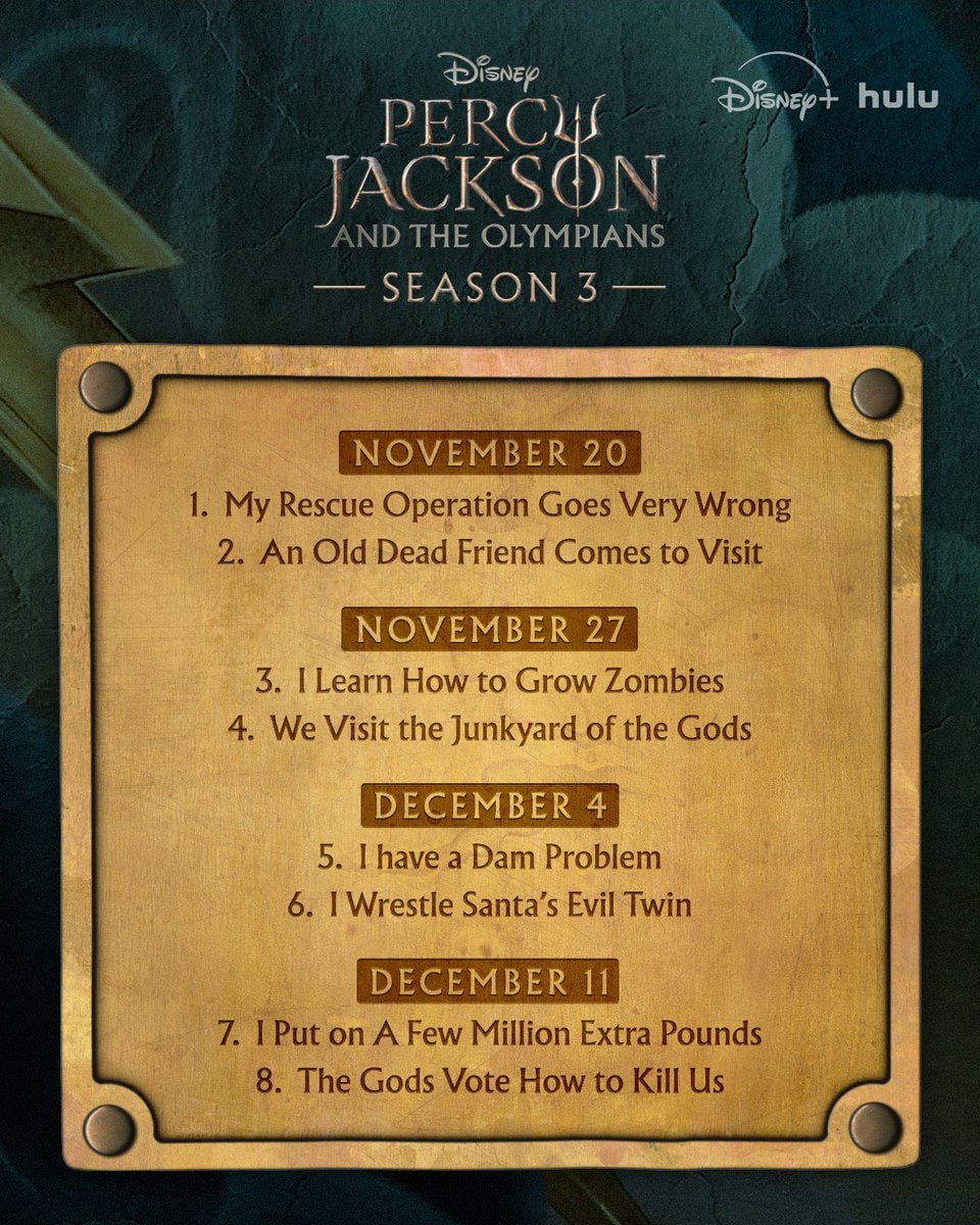 Percy Jackson Season 3 release schedule