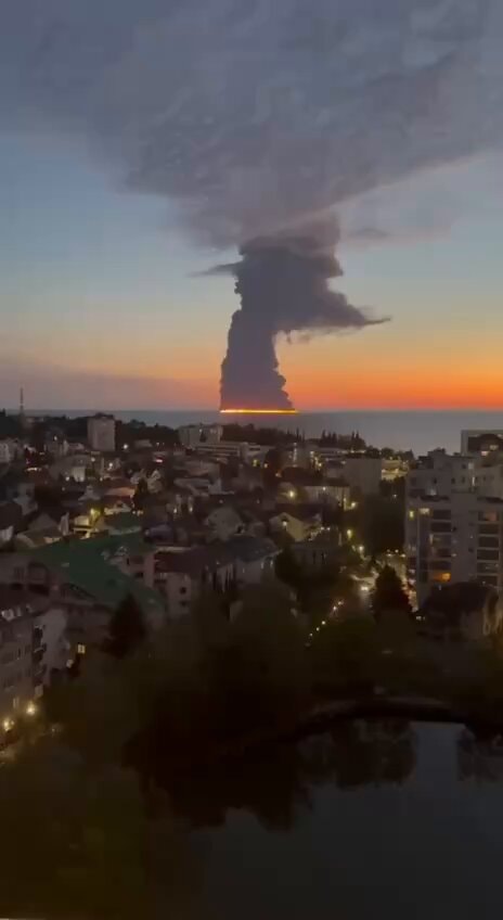 Sochi port fire and ship explosion