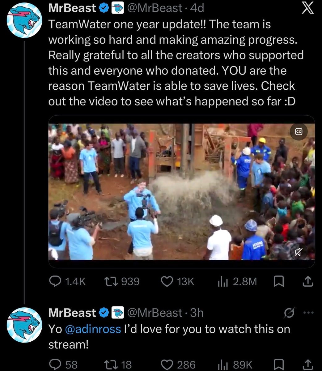MrBeast asks Adin Ross about TeamWater video