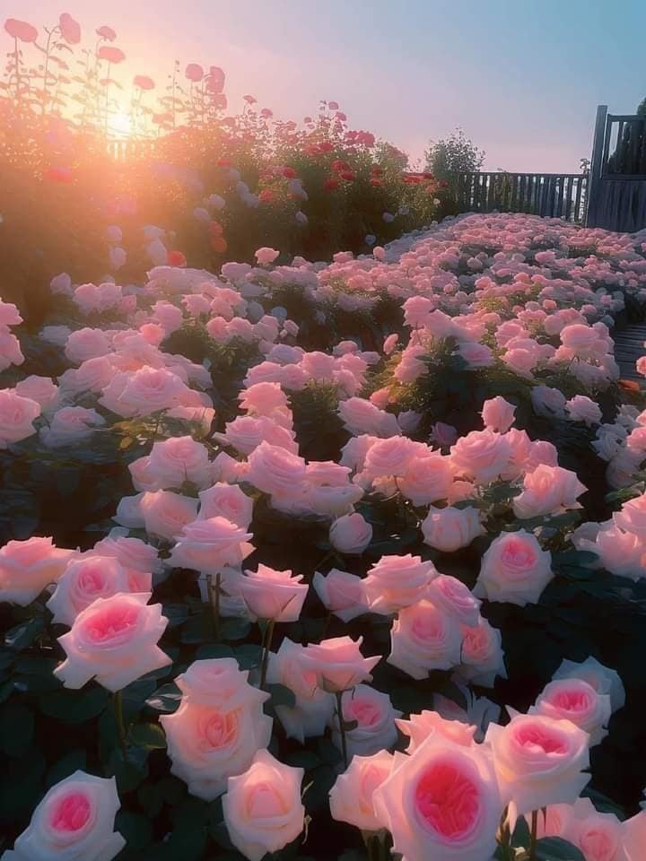 Roses field sunrise (photo 2 of 2)