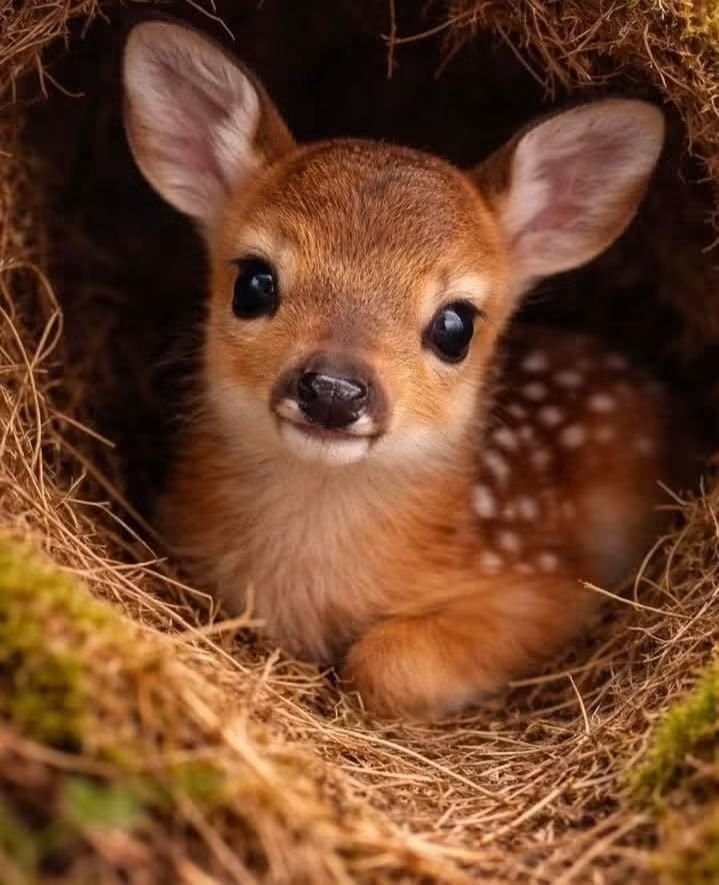 Fawn in the wild grass