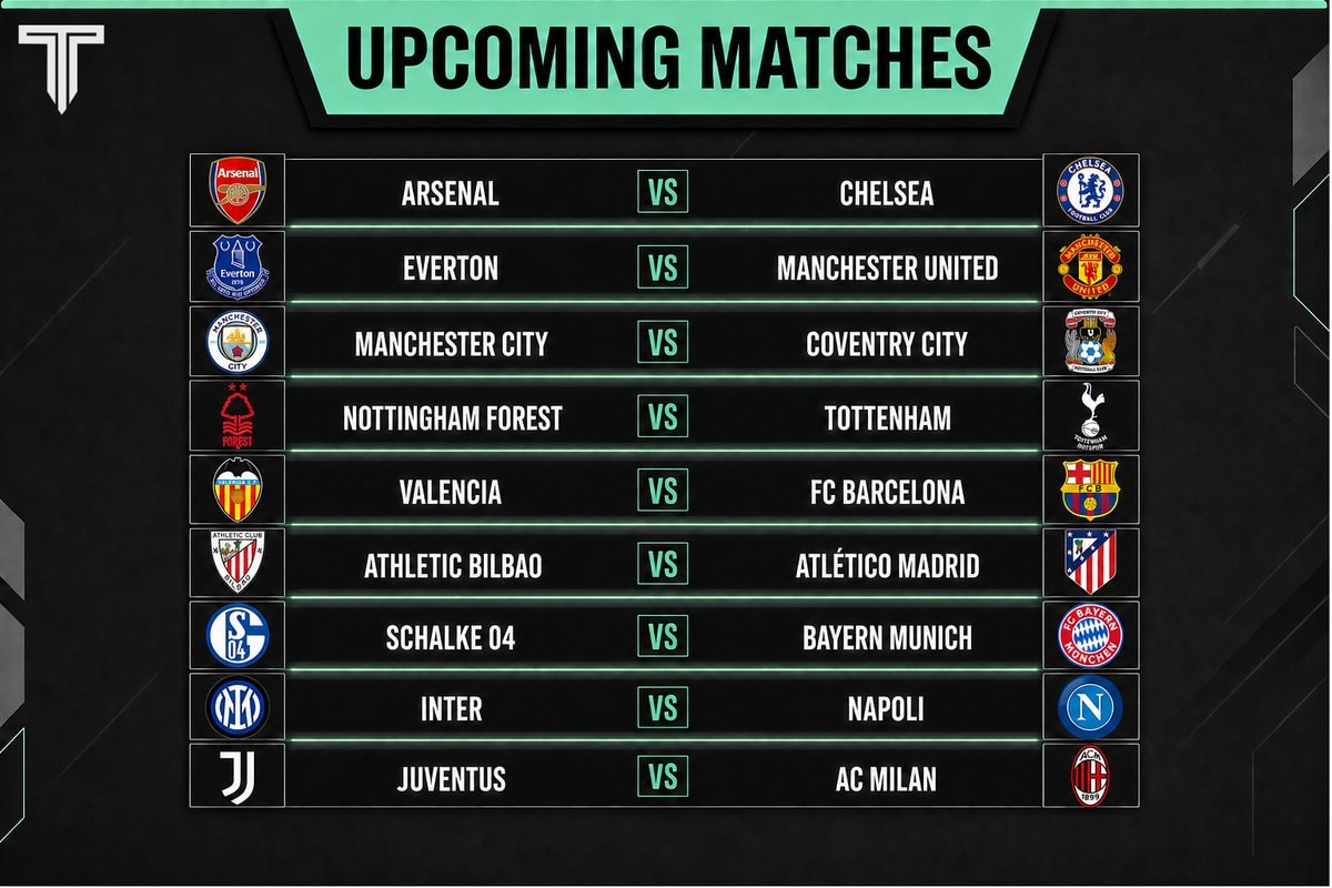 weekend match schedule