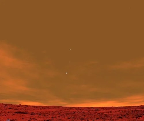 Mars rover view of planets Mars rover view of planets