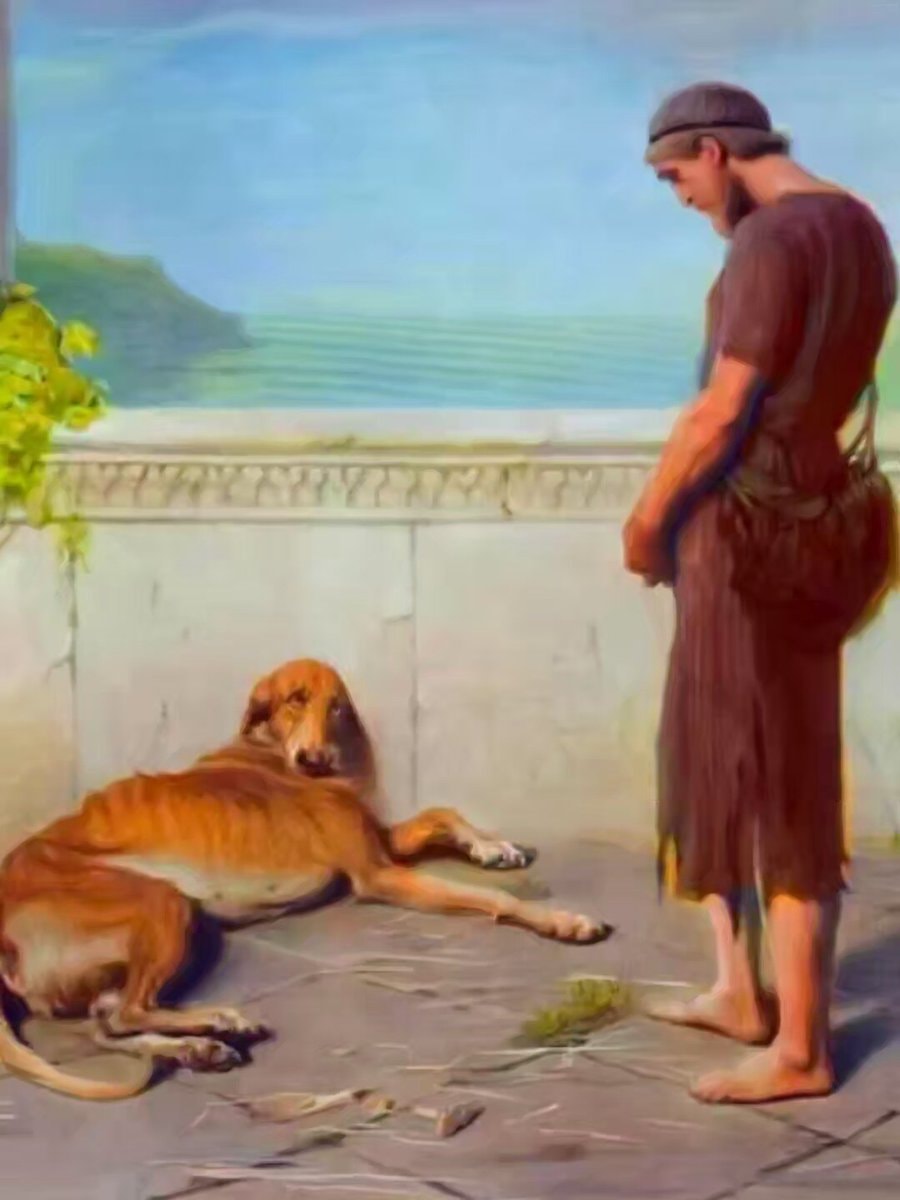 Odysseus and Argus painting Odysseus and Argus painting
