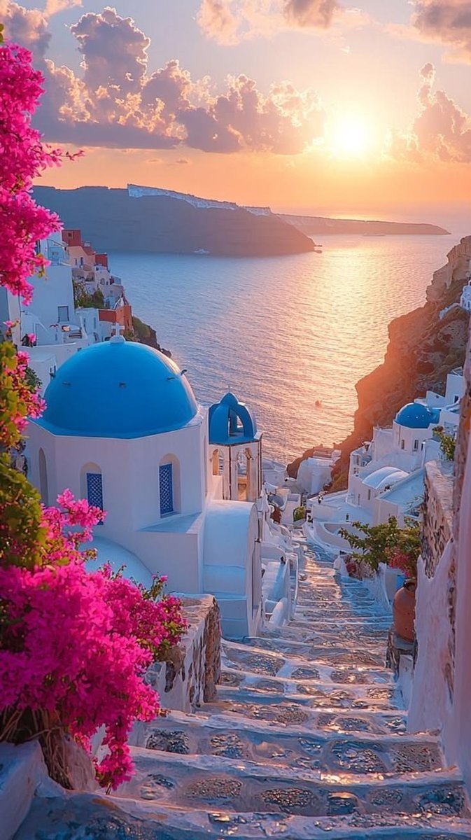 Santorini sunset in Greece