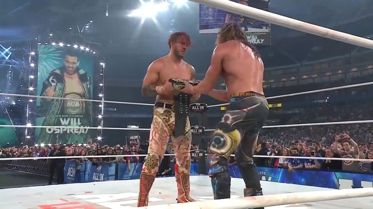 Will Ospreay Kenny Omega embrace