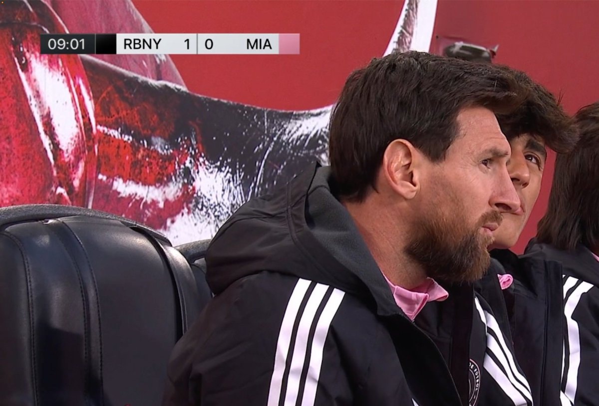 Lionel Messi on the bench for Inter Miami