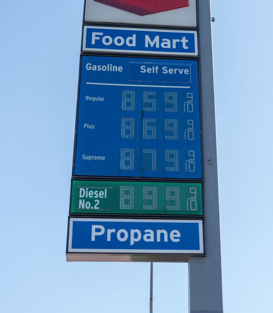 US gas station price signs hitting $9.999 limit (photo 2 of 2) US gas station price signs hitting $9.999 limit (photo 2 of 2)