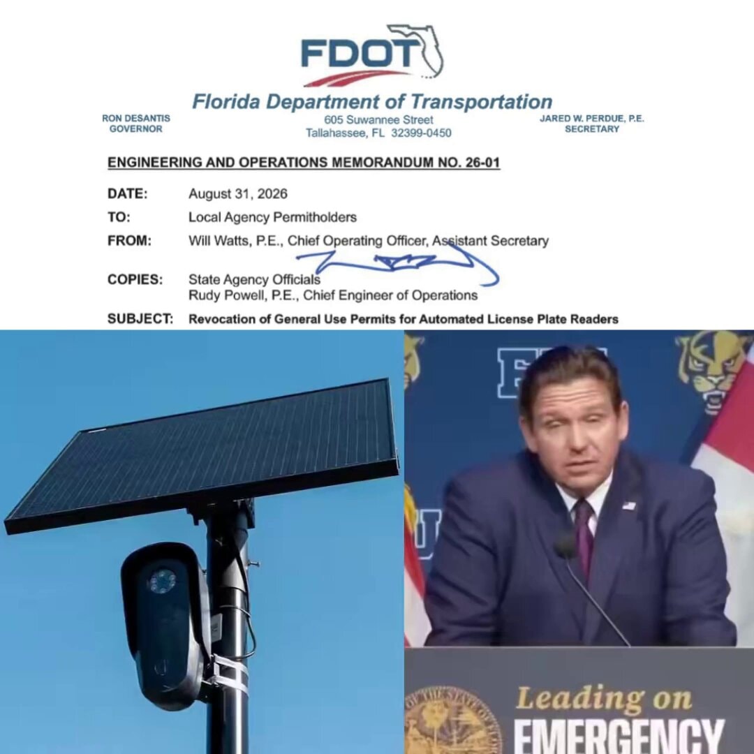 DeSantis FDOT revokes license plate reader permits DeSantis FDOT revokes license plate reader permits