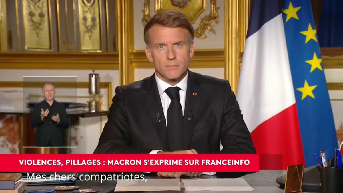 Macron addresses violence on Franceinfo