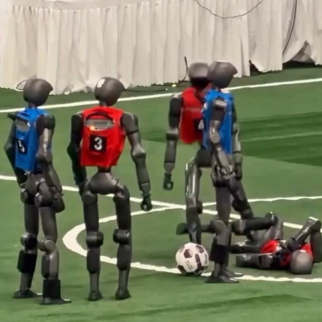soccer robots on the field