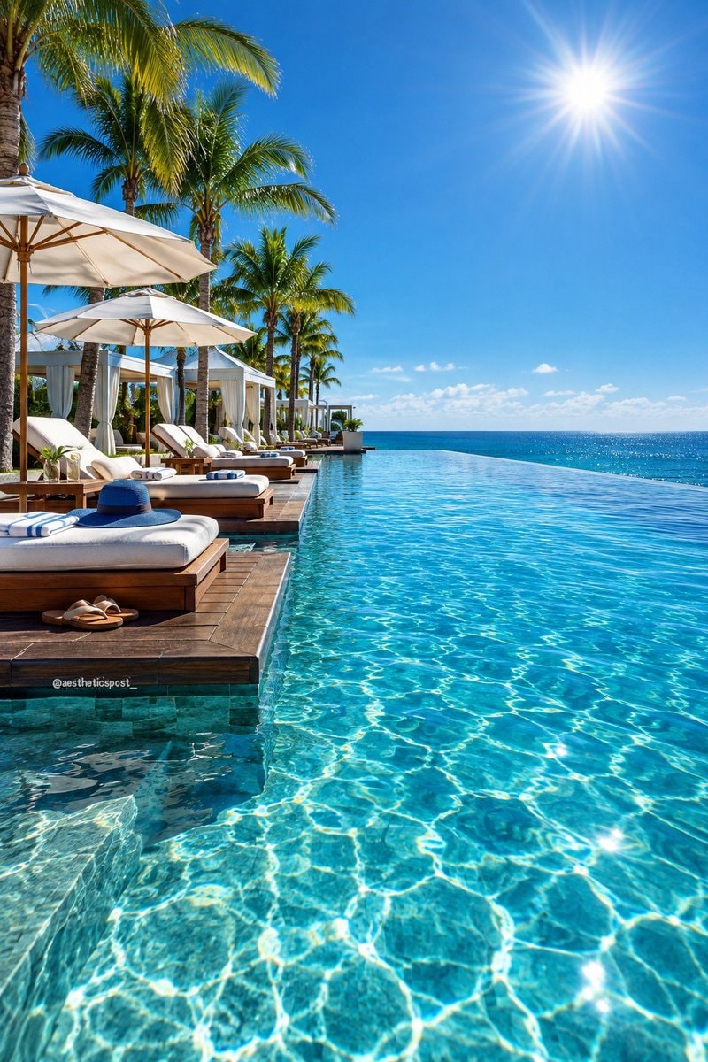 Greece infinity pool ocean view