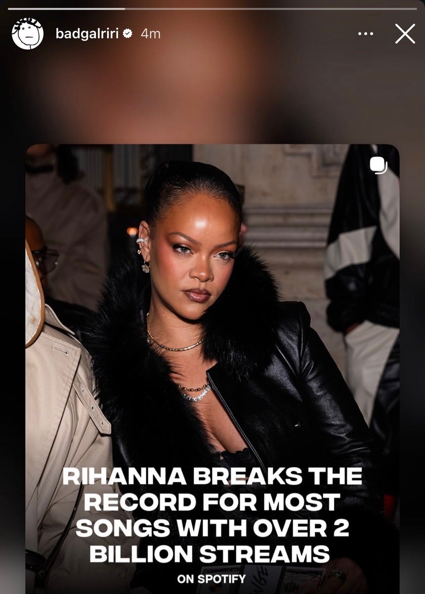 Rihanna Instagram story