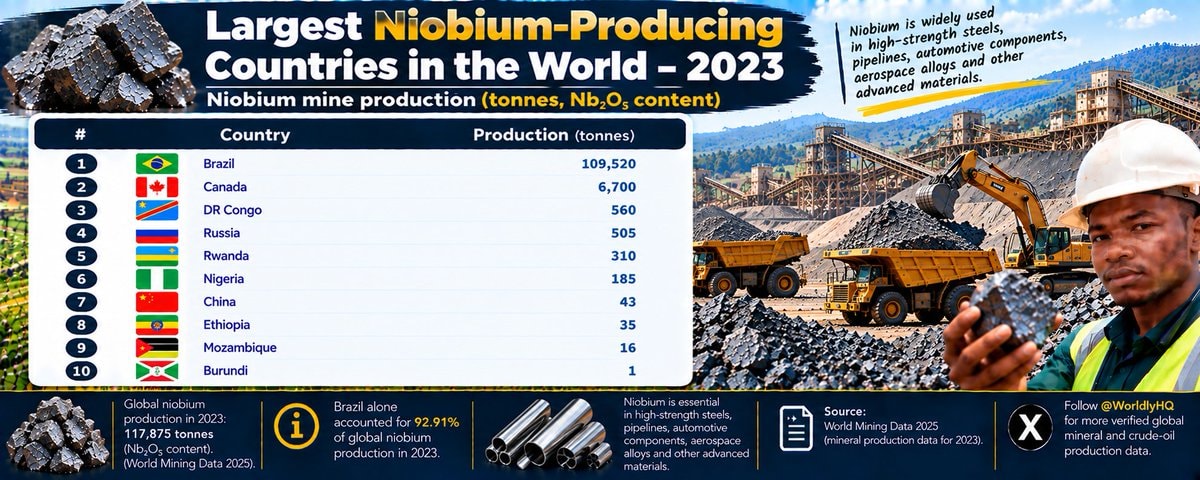 Largest Niobium-Producing Countries 2023 Largest Niobium-Producing Countries 2023