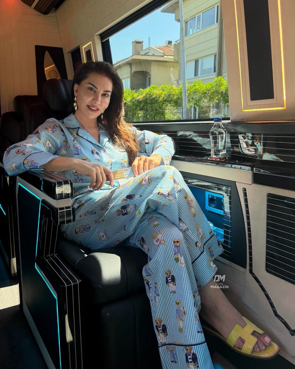 Ebru Yaşar plane pajamas