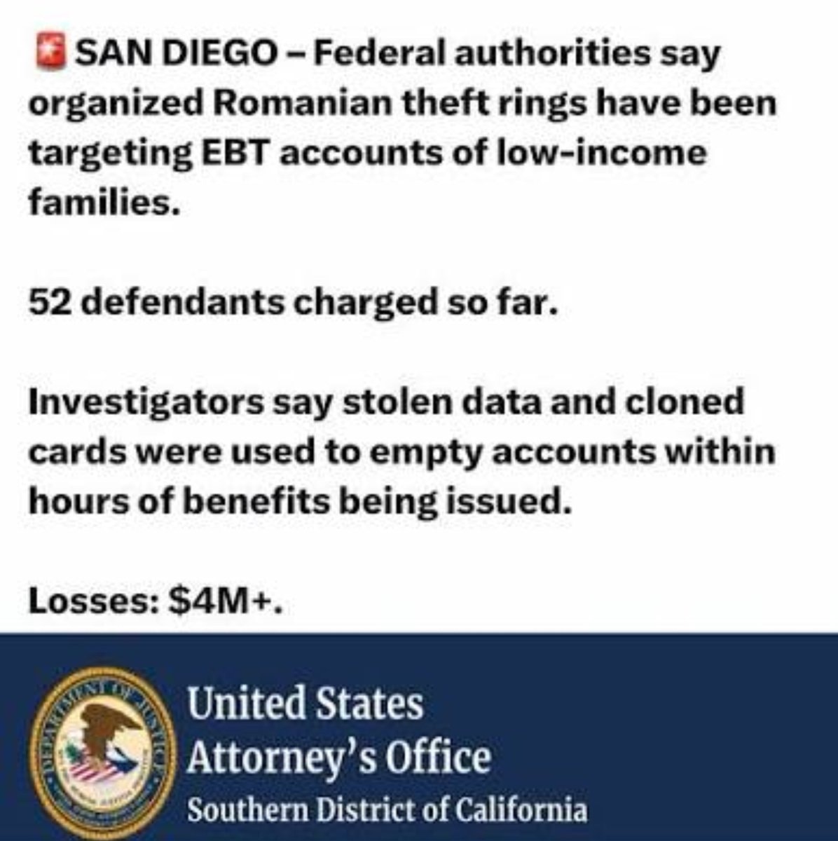 Musk fraud rings claim and Romanian EBT theft