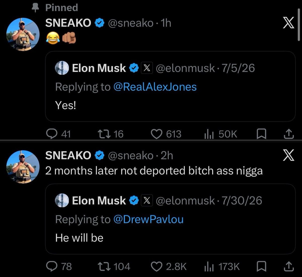 Sneako taunts Elon Musk