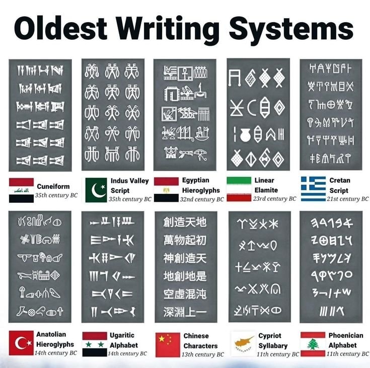 Oldest writing systems infographic