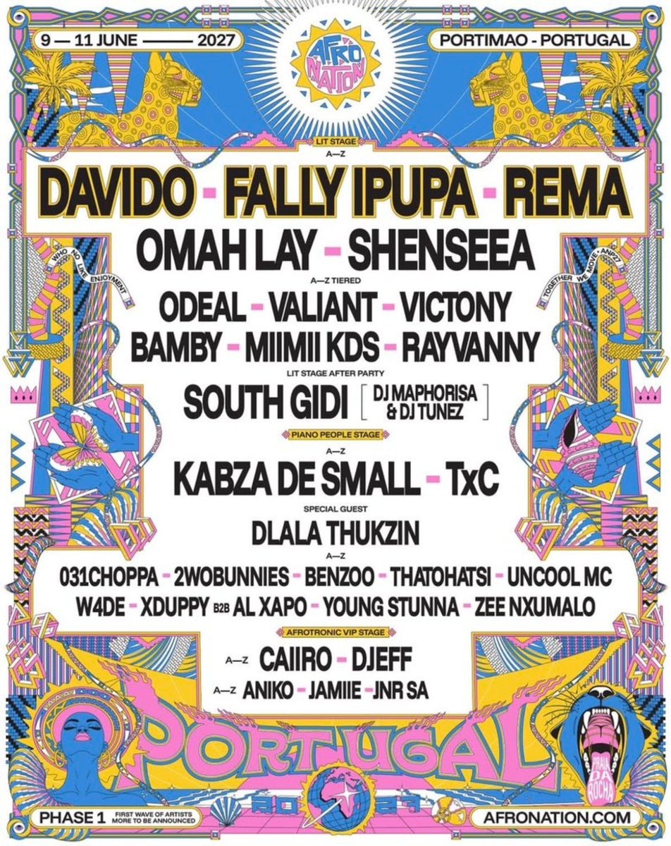 Afro Nation Portugal 2027 lineup