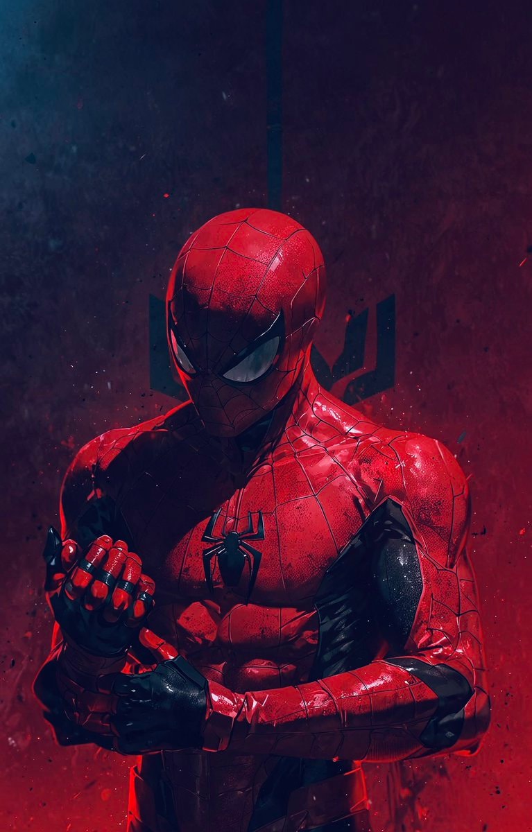 Spider-Man swinging through the city