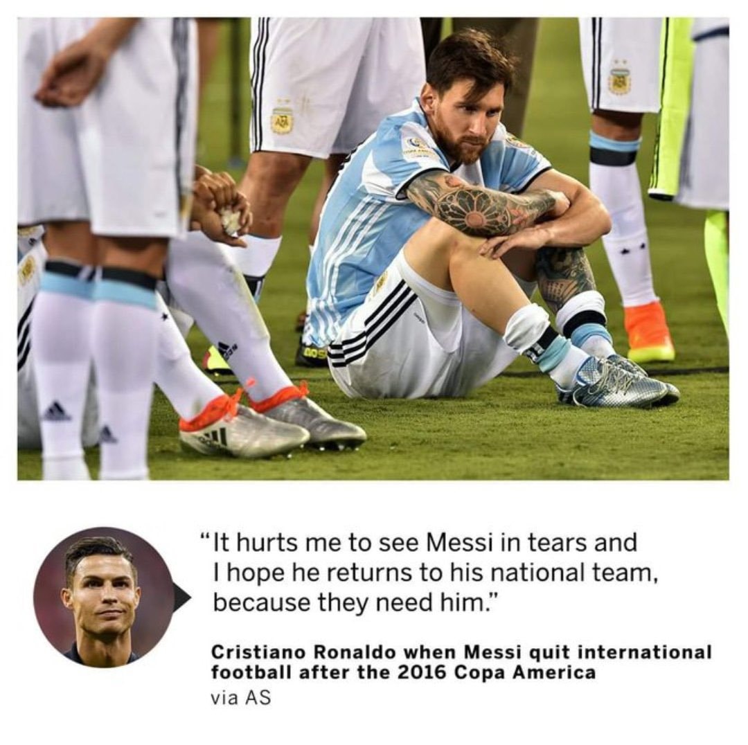 Cristiano Ronaldo Lionel Messi international retirements