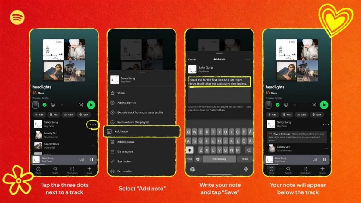 Spotify User Notes feature