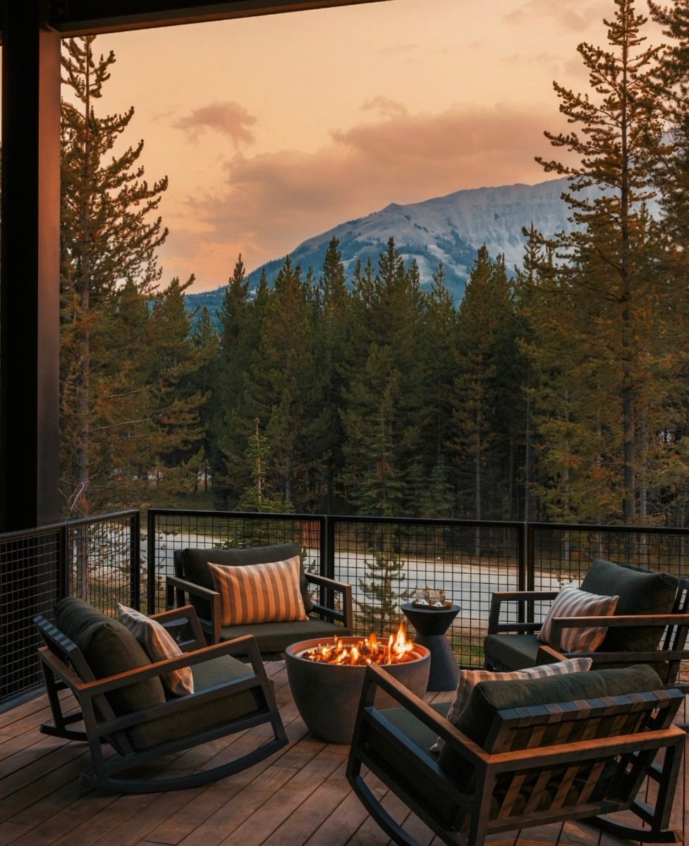 rustic deck sunset