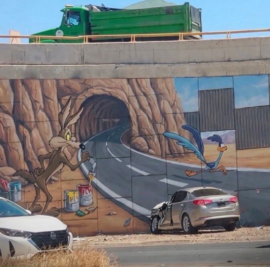 Milos Kerkez crashes into tunnel painting (photo 2 of 2)
