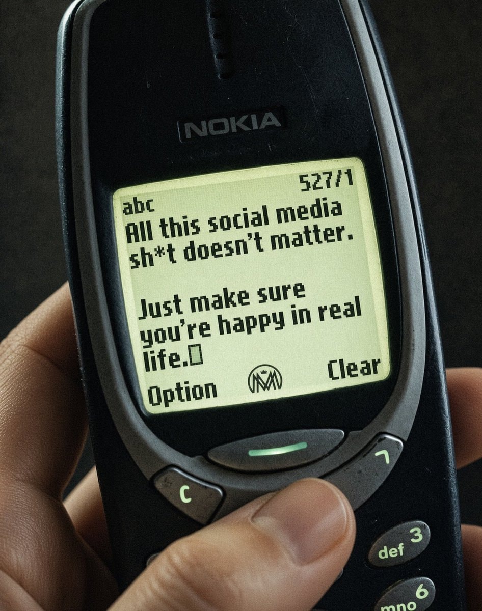 Nokia text message about social media