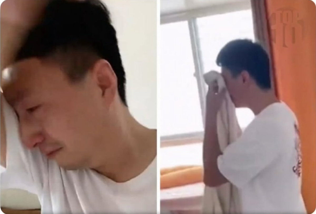 Chinese dad cries over son's 6/100 math exam