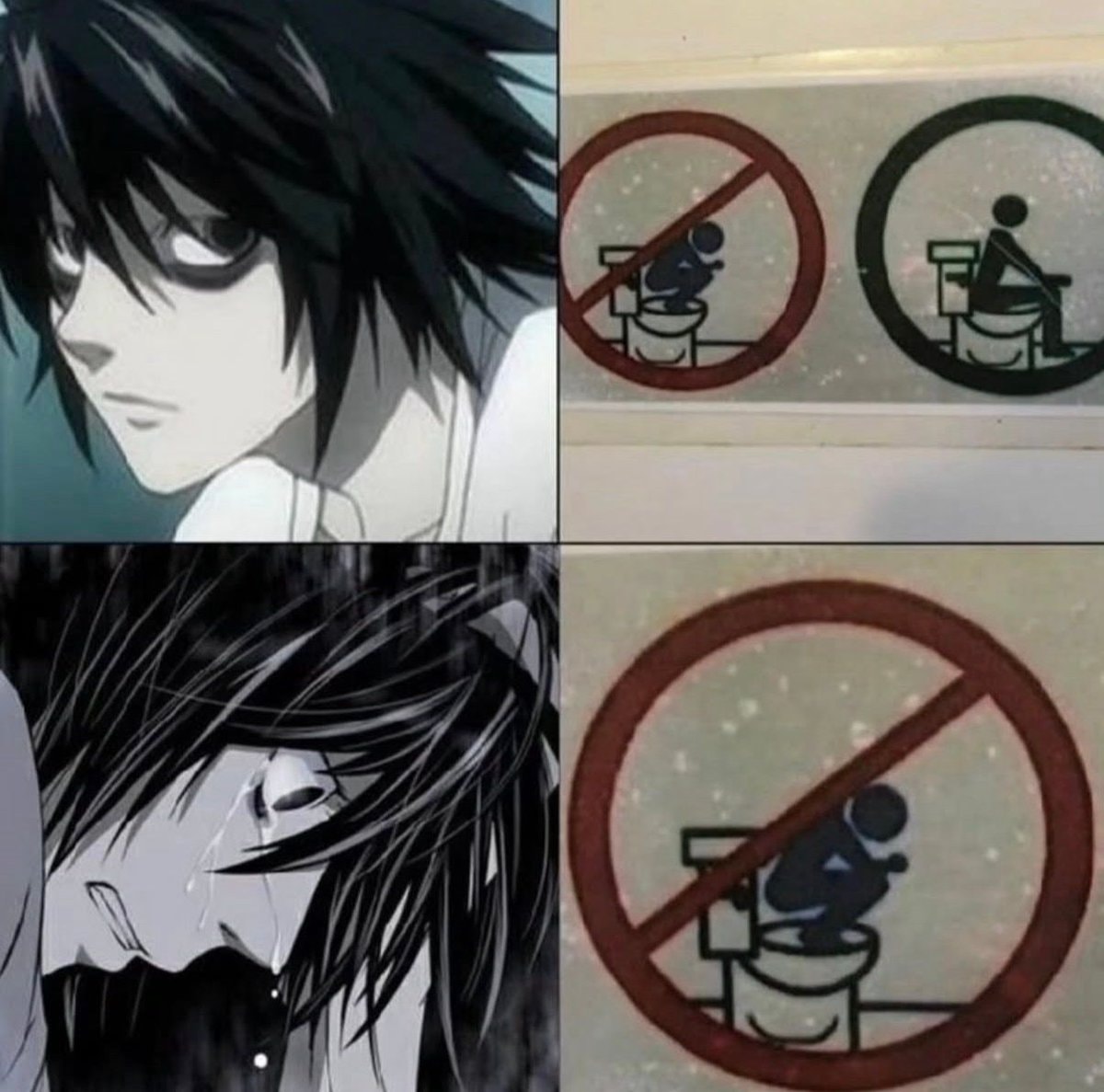 L Death Note bathroom meme